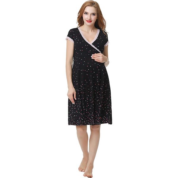 Maternity Pokkori LaceAccent Nursing Nightgown