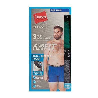 Big & Tall Hanes Ultimate® Comfort Flex Fit® Total Support Pouch® 3-Pack Boxer Brief