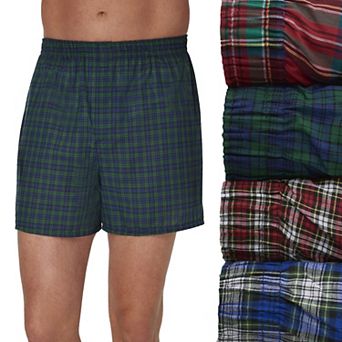 Big & Tall Hanes® Ultimate 4 Pack Ultimate Woven Tartan Plaids Boxer Underwear