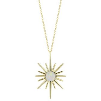 Sunkissed Sterling Simulated Opal Star Pendant Necklace