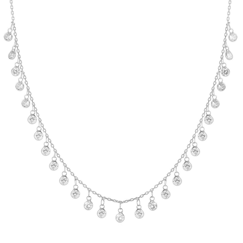 Ag Sterling Blue Cubic Zirconia & Sterling Silver Snorkel Drop Charm main image 0