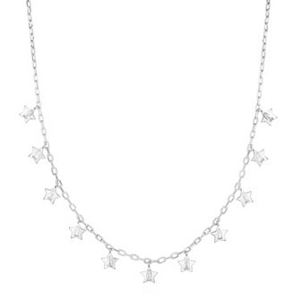 Sunkissed Sterling Cubic Zirconia Star Charm Necklace
