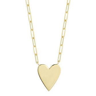 Sunkissed Sterling Polished Heart Pendant Necklace
