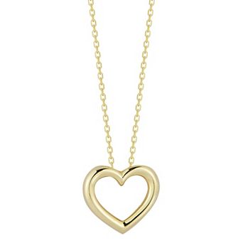 Sunkissed Sterling Open Hollow Heart Pendant Necklace