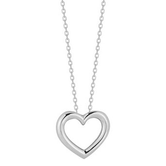 Sunkissed Sterling Open Hollow Heart Pendant Necklace