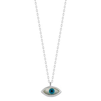 Sunkissed Sterling Dainty Evil Eye Pendant Necklace