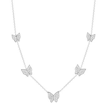 Sunkissed Sterling Cubic Zirconia Butterfly Charm Necklace