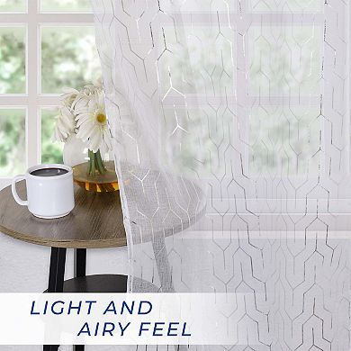 SUPERIOR Cormac Printed Sheer Pair of 2 Grommet Window Curtain Panels