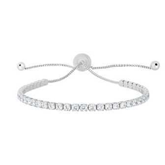 Sunkissed Sterling Cubic Zirconia Adjustable Tennis Bracelet