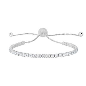Sunkissed Sterling Cubic Zirconia Adjustable Tennis Bracelet