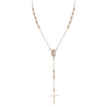 Sunkissed Sterling Rosary Lariat Necklace