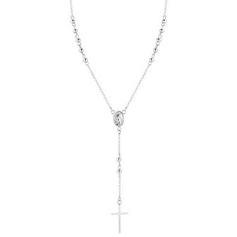 Sunkissed Sterling Rosary Lariat Necklace