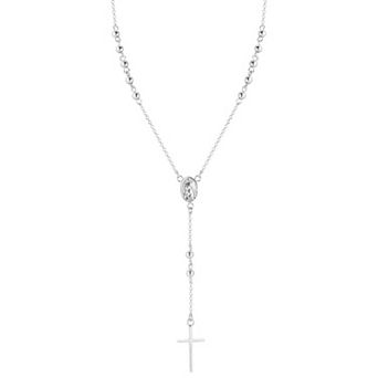 Sunkissed Sterling Rosary Lariat Necklace