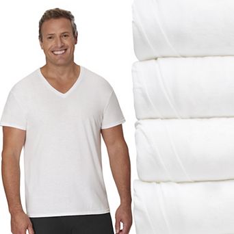Big & Tall Hanes® Ultimate 4-Pack Cool Comfort® FreshIQ® V-Neck Undershirt