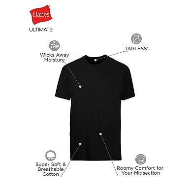 Big & Tall Hanes Ultimate® Cool Comfort® FreshIQ® Crewneck T-Shirt 4-Pack