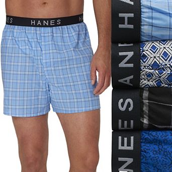 Big & Tall Hanes Ultimate 4-Pack Big Men’s Ultra Comfort Waistband Woven Boxer Underwear