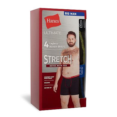 Big & Tall Hanes Ultimate® 4-Pack Stretch Boxer Brief