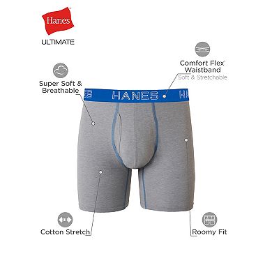 Big & Tall Hanes® 4 Pack Big Men's Ultimate Stretch Cotton Boxer Brief Underwear
