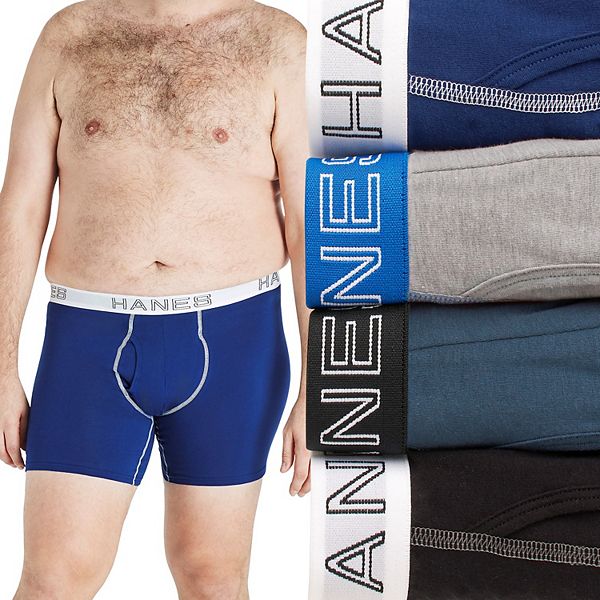 Hanes Ultimate Stretch Cotton Big Men's Boxer Brief Underwear