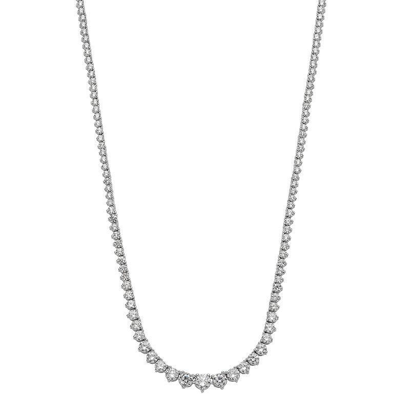 Sterling Shimmer Cubic Zirconia Necklace, Womens, Size: 17, White