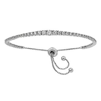 Sterling Shimmer Cubic Zirconia Adjustable Bracelet