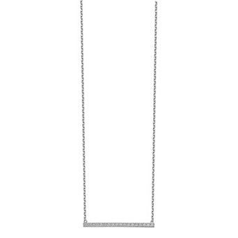 Sterling Shimmer Cubic Zirconia Bar Choker Necklace