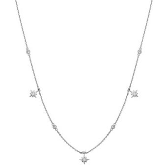 Sterling Shimmer Cubic Zirconia Star Necklace