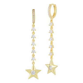 Sunkissed Sterling Cubic Zirconia Star Drop Earrings
