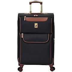  LONDON FOG Newcastle Softside Expandable Spinner Luggage, Rose  Charcoal Herringbone, 4 Piece Set