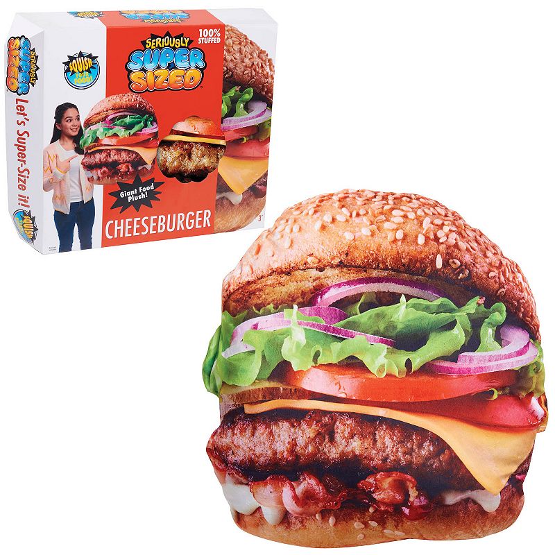 Just Play Seriously Super Sized Cheeseburger Food Plush, Multicolor