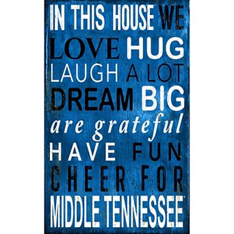 Middle Tennessee Blue Raiders In This House Wall Décor