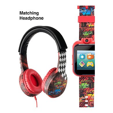 PlayZoom Kids' Red Race Cars Smart Watch & Headphones Set
