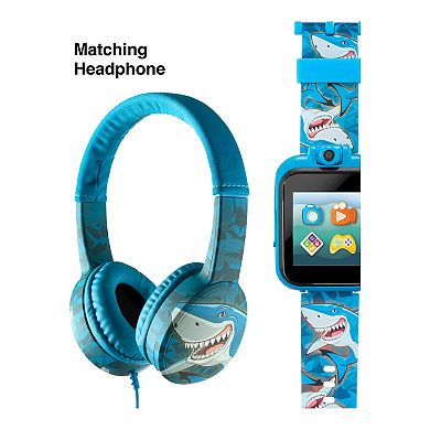 PlayZoom Kids' Blue Multi Shark Smart Watch & Headphones Set