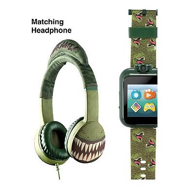 PlayZoom Kids' Green Dinosaur Smart Watch & Headphones Set
