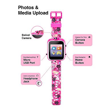 PlayZoom 2 Kids' Fuchsia Kitty Cats Print Smart Watch