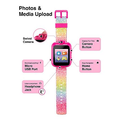 iTouch PlayZoom 2 Kids' Pastel Rainbow Glitter Print Smart Watch