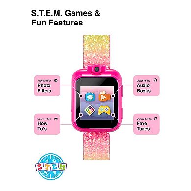 iTouch PlayZoom 2 Kids' Pastel Rainbow Glitter Print Smart Watch