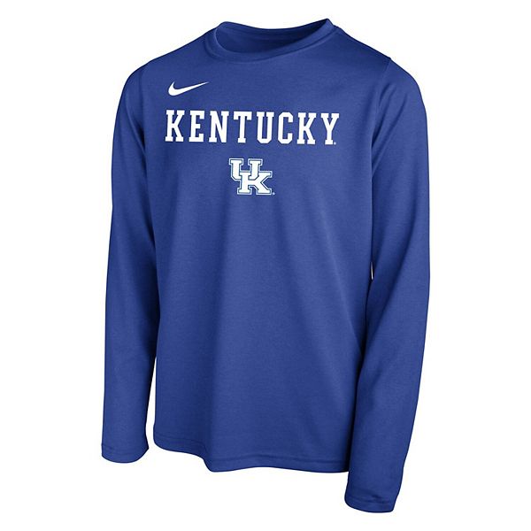 Youth Nike Royal Kentucky Wildcats Team Wordmark Long Sleeve T-Shirt