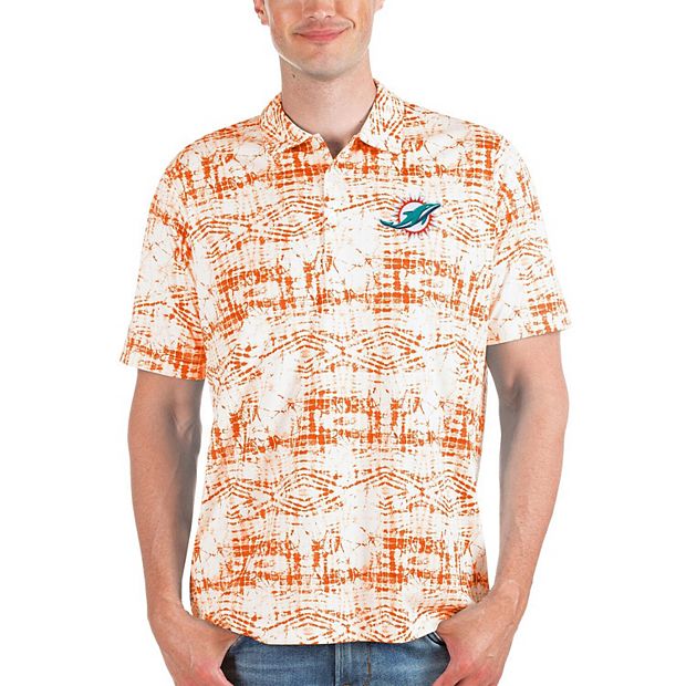 Antigua Men's Antigua Orange Miami Dolphins Vivid Polo