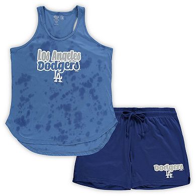Women's Concepts Sport Royal Los Angeles Dodgers Plus Size Cloud Tank Top & Shorts Sleep Set