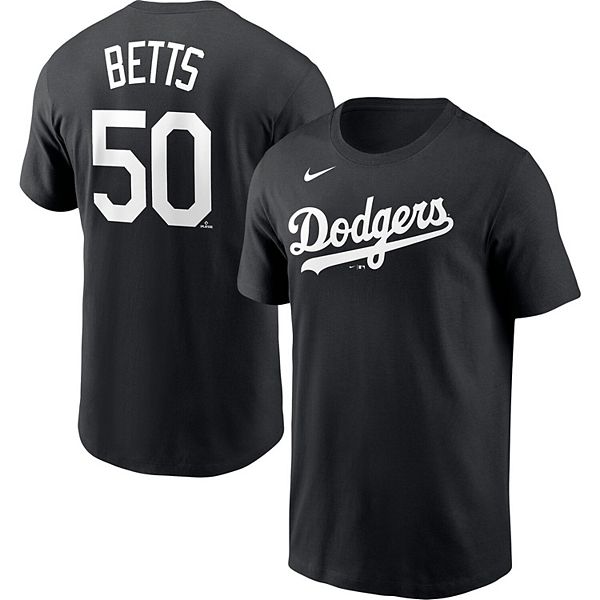 Men's Nike Mookie Betts Black Los Angeles Dodgers Player Name & Number T- Shirt