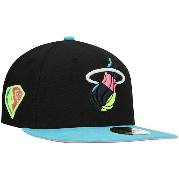 Men's New Era Black/Teal Miami Heat Vice City 59FIFTY Fitted Hat