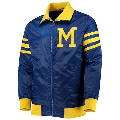 Men's Starter Royal Milwaukee Brewers The Captain III Full-Zip Varsity Jacket