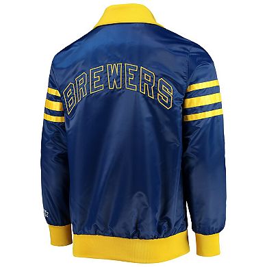 Men's Starter Royal Milwaukee Brewers The Captain III Full-Zip Varsity Jacket