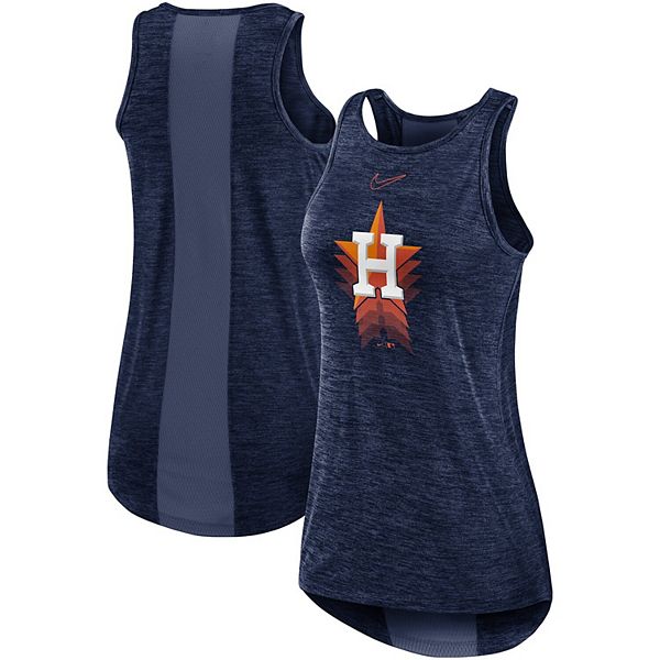 Women's Nike Navy Houston Astros Logo Fade High Neck Performance Tank Top