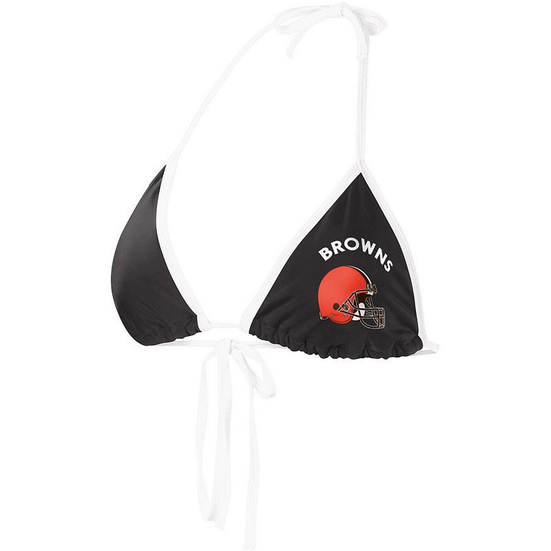 Women's G-III 4Her by Carl Banks Black Cleveland Browns Perfect Match Bikini Top, Size: XL