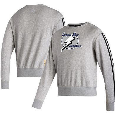 Men's adidas Heathered Gray Tampa Bay Lightning Team Classics Vintage Pullover Sweatshirt