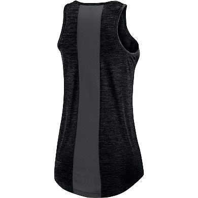 Women's Nike Black Colorado Rockies Logo Fade High Neck Performance Tank Top