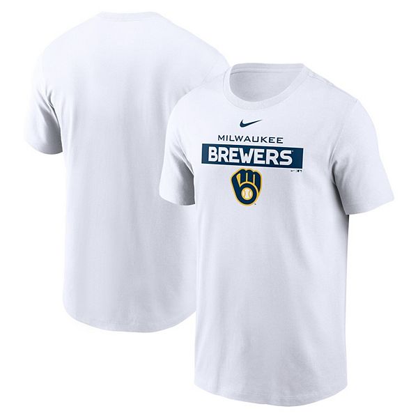 THE NIKE TEE ATHLETIC FIT MILWAUKEE BREWERS T-SHIRT MENS S COTTON