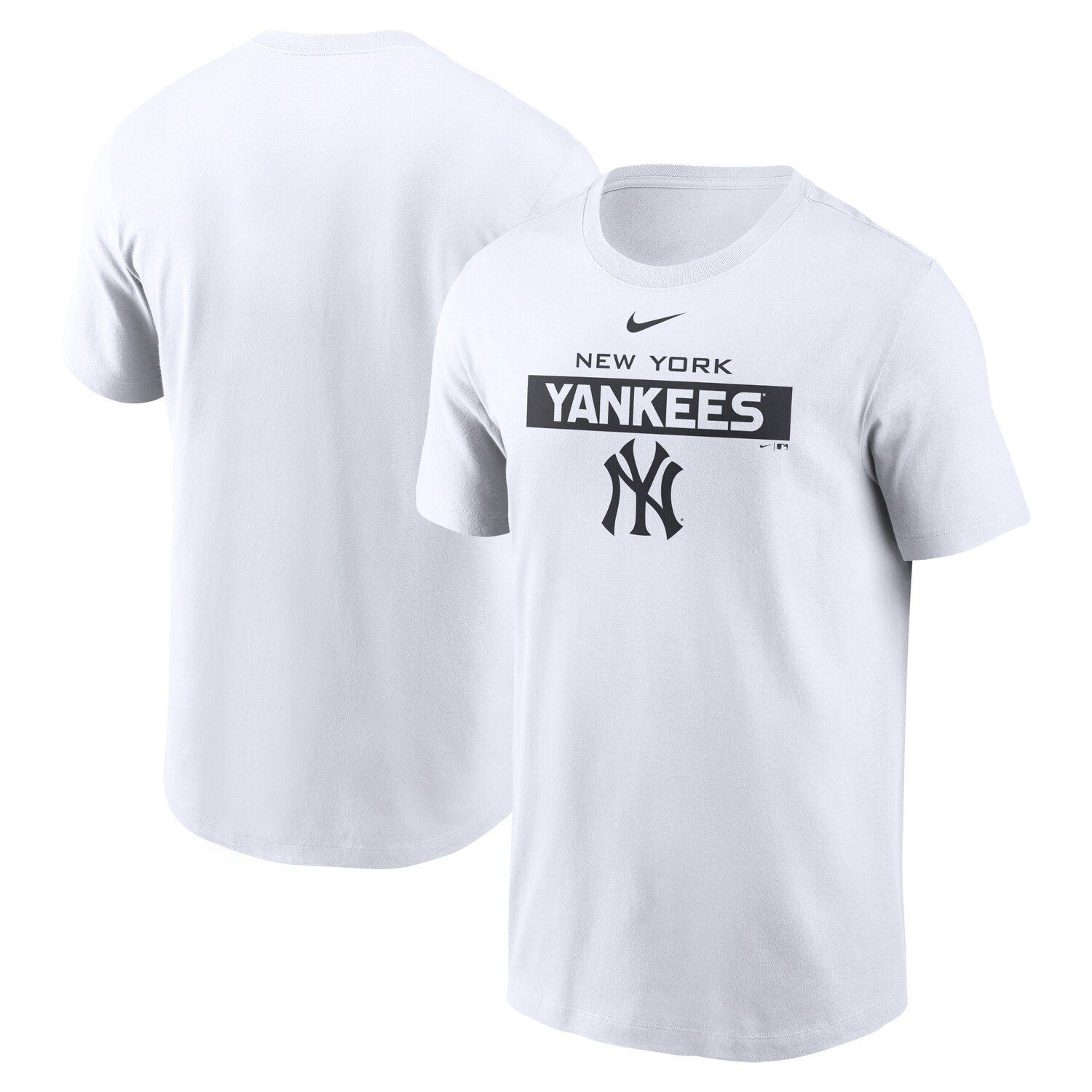 New Era Girls New York Yankees White Pinstripe V-Neck T-Shirt